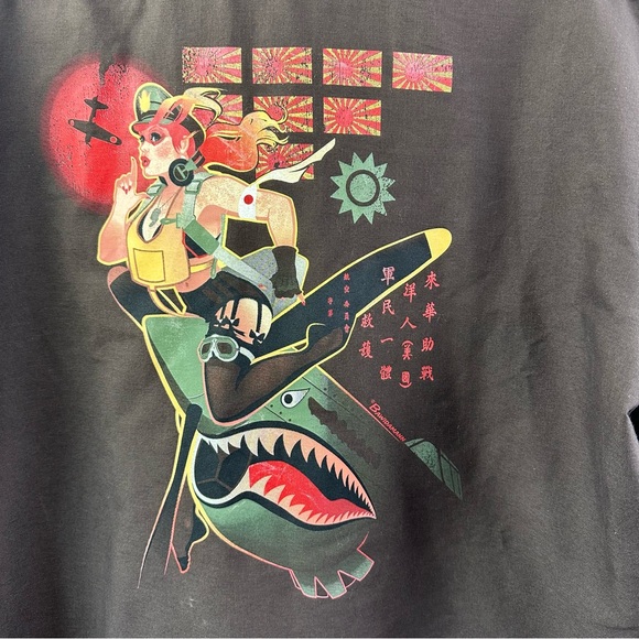 Red Kap + Andrew Bawidamann Flying Tigers Short-Sleeve Button Up Shirt Workshirt - Picture 2 of 12